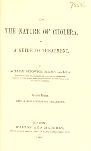 Cover of: On the nature of cholera as a guide to treatment
