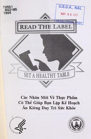 Cover of: Read the label, set a healthy table =