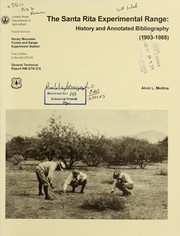 Cover of: The Santa Rita Experimental Range by Alvin L. Medina
