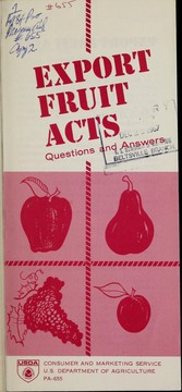 Cover of: Export fruit acts; questions and answers