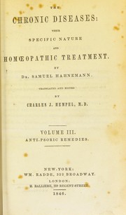 Cover of: Chronic diseases by Samuel Hahnemann