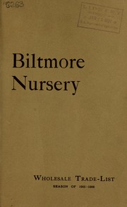 Cover of: Wholesale trade-list by Biltmore Nursery (Biltmore, N.C.)