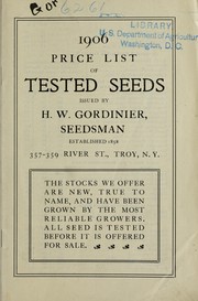 Cover of: Price list of tested seeds by H.W. Gordinier & Sons
