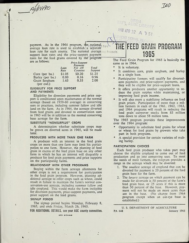 The feed grain program 1965 by United States. Department of Agriculture