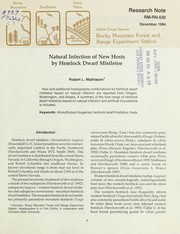 Cover of: Natural infection of new hosts by hemlock dwarf mistletoe