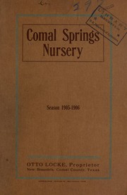 Cover of: Comal Springs Nursery