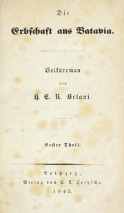 Cover of: Die Erbschaft aus Batavia: Volksroman