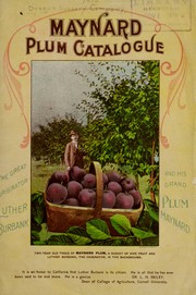 Cover of: Maynard plum catalogue by Oregon Nursery Co