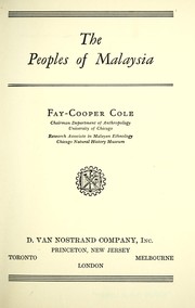 Cover of: The peoples of Malaysia. by Fay-Cooper Cole