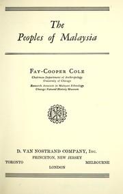 The peoples of Malaysia by Fay-Cooper Cole