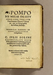 Pomponii Melae de situ orbis libri tres by Pomponius Mela