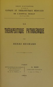Cover of: La th©♭rapeutique pathog©♭nique