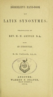 Cover of: Do derlein's hand-book of Latin synonymes by Ludwig von Doederlein