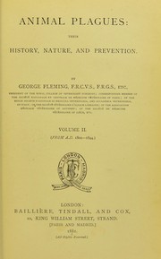 Cover of: Animal plagues: their history, nature, and prevention