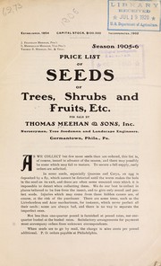 Cover of: Price list of seeds of trees, shrubs and fruits, etc