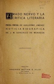 Cover of: Amado Nervo y la critica literaria