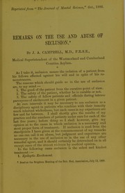 Cover of: Remarks on the use and abuse of seclusion