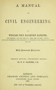 Cover of: A manual of civil engineering