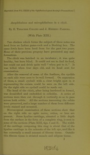 Anophthalmos and microphthalmos in a chick by E. Treacher Collins