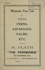 Cover of: Wholesale price list for 1906: ferns, asparagus palms, etc
