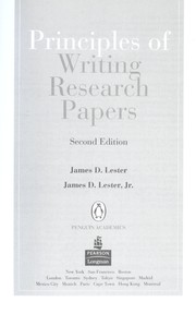 Cover of: Principles of writing research papers by Lester, James D.