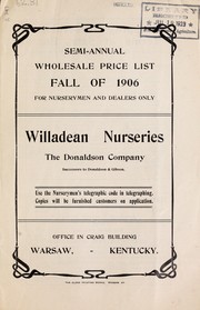 Cover of: Semi-annual wholesale price list for Fall of 1906: for nurserymen and dealers only