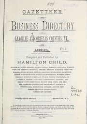 Cover of: Gazetteer and business directory of Lamoille and Orleans counties, Vt., for 1883-84. by Hamilton Child