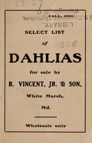 Cover of: Select list of dahlias: 1906