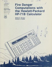 Cover of: Fire danger computations with the Hewlett-Packard HP-71B calculator