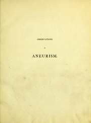 Cover of: Observations on aneurism, and some diseases of the arterial system | George Freer