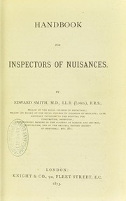 Cover of: Handbook for inspectors of nuisances