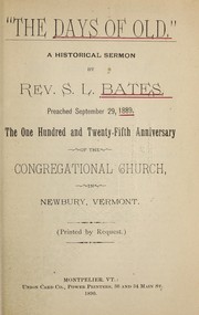 "The days of old" by S. L. Bates