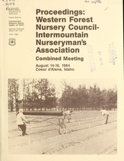 Cover of: Proceedings, Western Forest [sic] Nursery Council-Intermountain Nurseryman