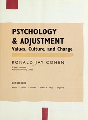 Cover of: Psychology and Adjustment: Values, Culture, and Change