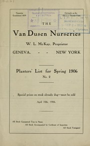 Cover of: Planters' list for Spring 1906, no. 2 by Van Dusen Nurseries