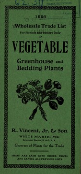 Cover of: Wholesale trade list for florists and dealers of vegetable, greenhouse and bedding plants