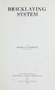 Cover of: Bricklaying system by Frank B. Gilbreth, Jr.