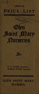 Cover of: 1905-6 price-list: Glen Saint Mary Nurseries