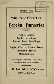 Cover of: Spring 1906 wholesale price list of Topeka Nurseries