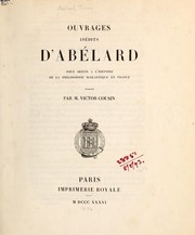 Cover of: Ouvrages inédits pour servir à l'histoire de la philosophie scolastique en France: Publiés par Victor Cousin