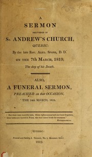 Cover of: A sermon delivered in St. Andrew's Church, Quebec