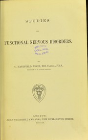 Cover of: Studies on functional nervous disorders