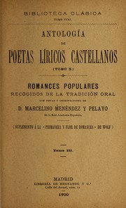 Antologi a de poetas li ricos castellanos by Marcelino Menéndez y Pelayo