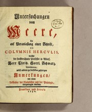 Cover of: Untersuchungen vom Meere by Johann Siegmund Valentin Popowitsch