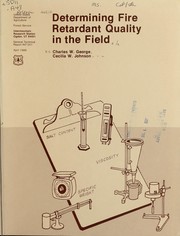 Cover of: Determining fire retardant quality in the field