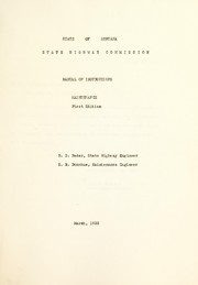 Cover of: Manual of instructions: maintenance