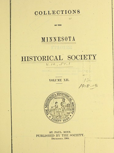 Collections of the Minnesota Historical Society (edition) | Open Library