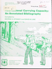 Cover of: Recreational carrying capacity: an annotated bibliography.