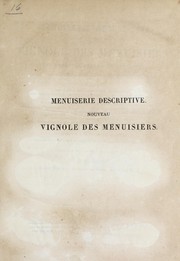 Cover of: Menuiserie descriptive by A. G. Coulon, A. G. Coulon