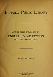 Cover of: Author-title catalogue of English prose fiction, including translations